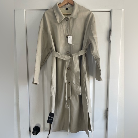 Storets Melanie Pleather Trench Coat - M - Picture 1 of 6